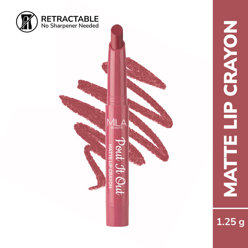 Mila Beauté Pout It Out Long Lasting & Matte Finish Lip Crayon Lipstick - Merida