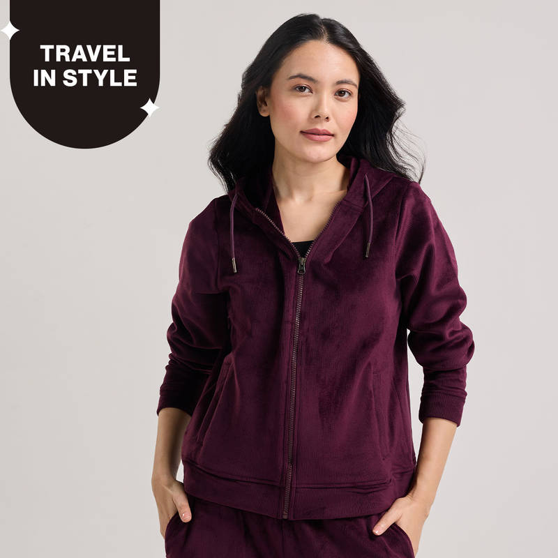 Nykd By Nykaa Women Hooded Jacket NYS918-Wine (M)