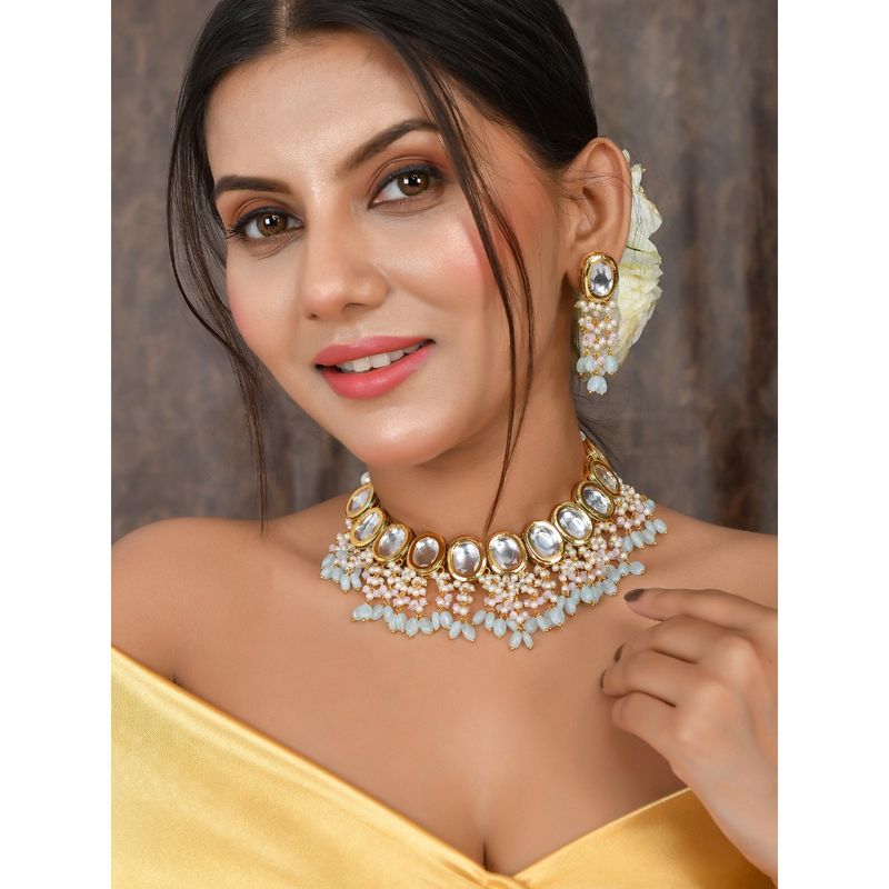 DASTOOR Womens Gold Plated Designer Necklace Set Buy DASTOOR Womens