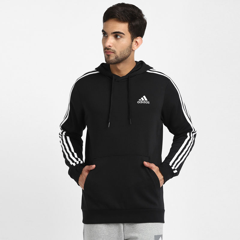 adidas M 3S FT HD SWT Black Sports Sweatshirt (XS)