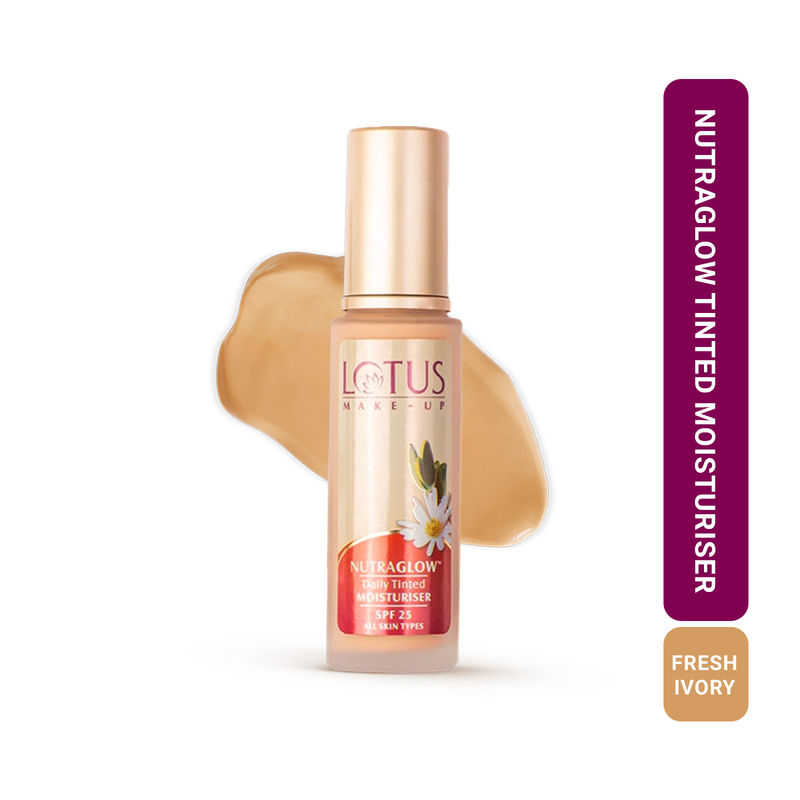 Lotus Make-Up Nutraglow Daily Tinted Full Coverage Moisturiser SPF 25 All Skin Types Fresh Ivory