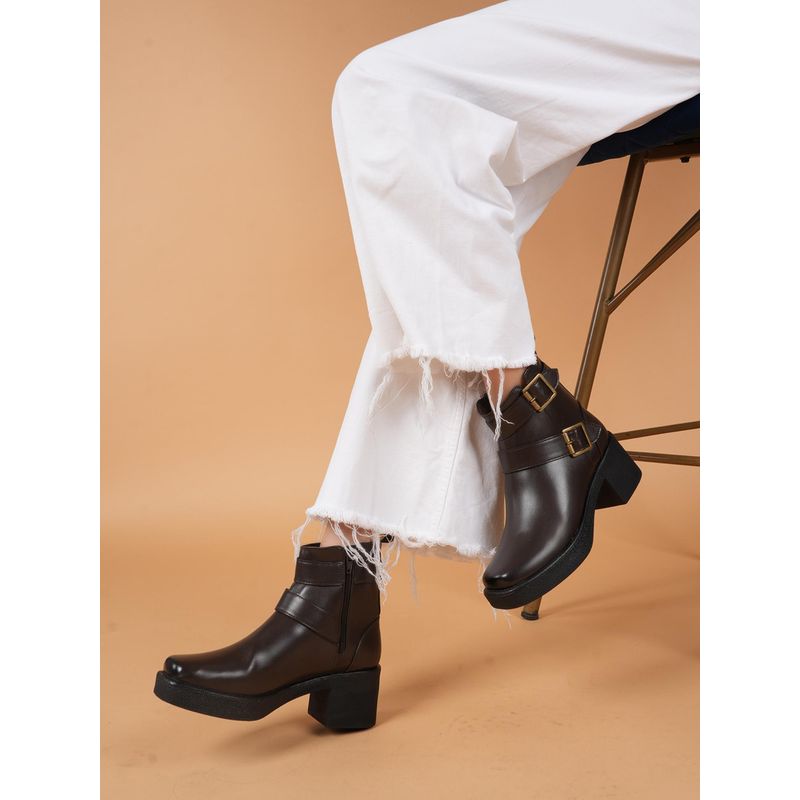 Drop Bold Black Square Toe Chelsea Boots for Women (EURO 36)