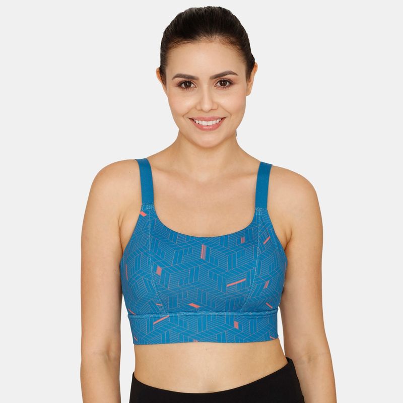Zivame Zelocity High Impact Quick Dry Sports Bra - Faience (32C)
