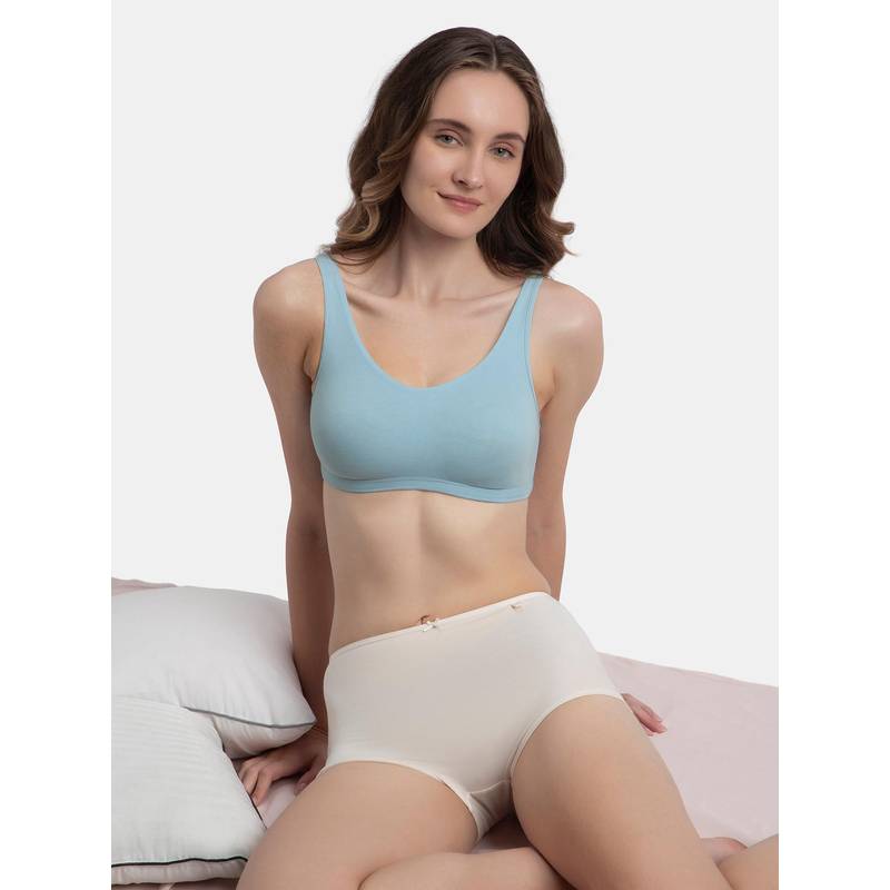 Jockey 1550 Super Combed Cotton Elastane Stretch Lounge Bra - Angel Falls (XL)