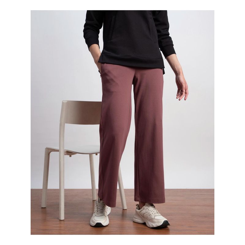 Jockey U102 Women Super Combed Cotton Rich Relaxed Fit Straight Leg Track Pant - Wild Ginger (2XL)