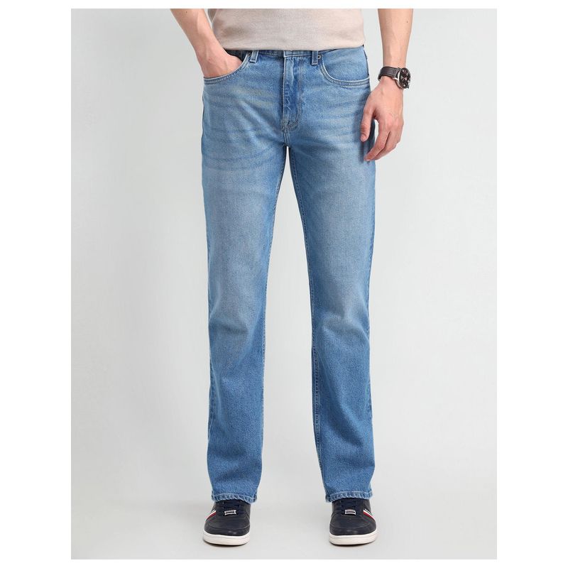 U.S. Polo Assn. Denim Co. Men's Blue Solid Plain Jeans (32)