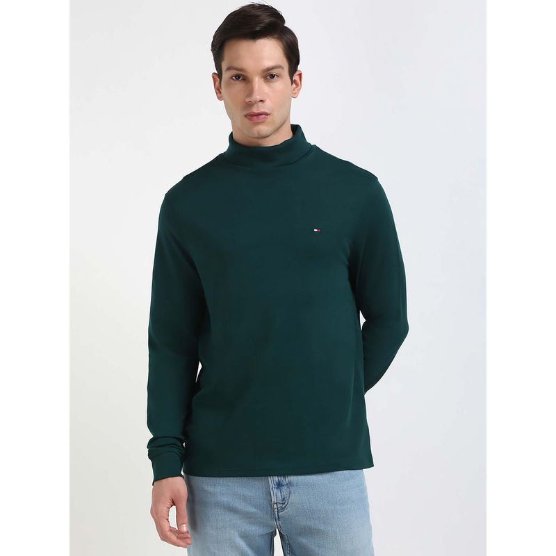 Tommy Hilfiger Mens Green Turtle Neck T-Shirt (S)