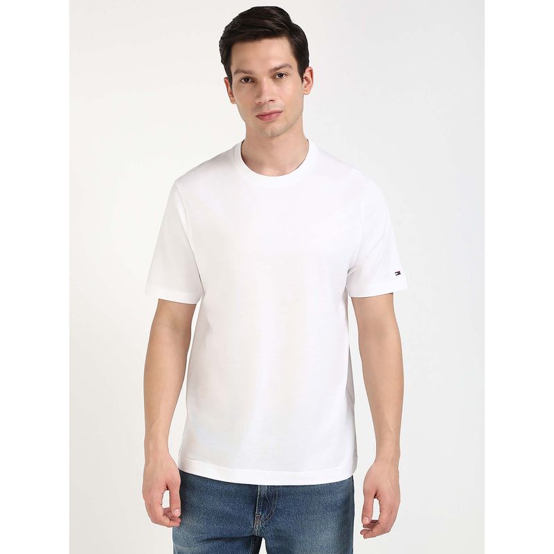 Tommy Hilfiger Mens White Solid T-Shirt (M)