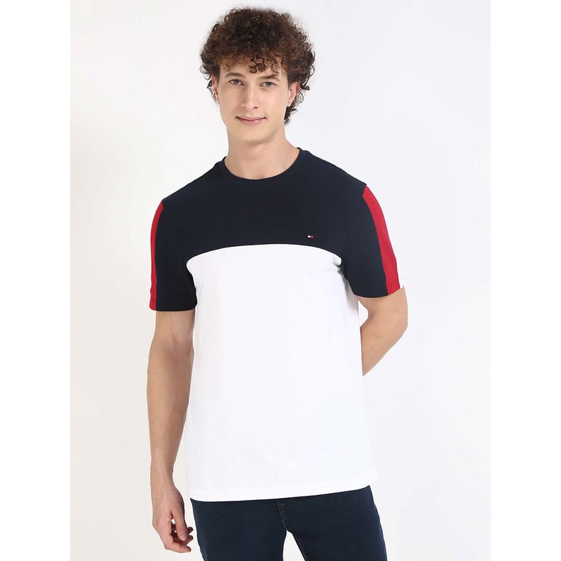Tommy Hilfiger Mens Blue Colorblock T-Shirt (L)