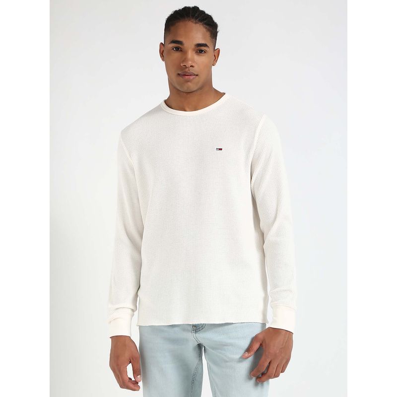 Tommy Hilfiger Mens White Textured T-Shirt (XS)