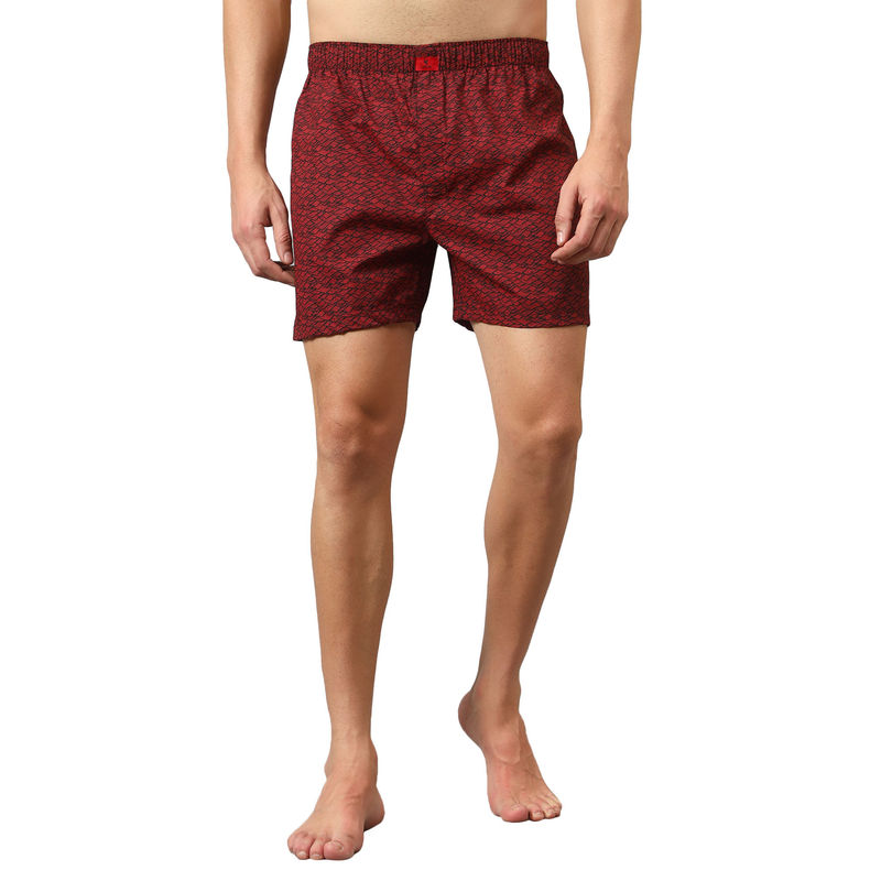 Cantabil Men Maroon Printed Boxer (XL)