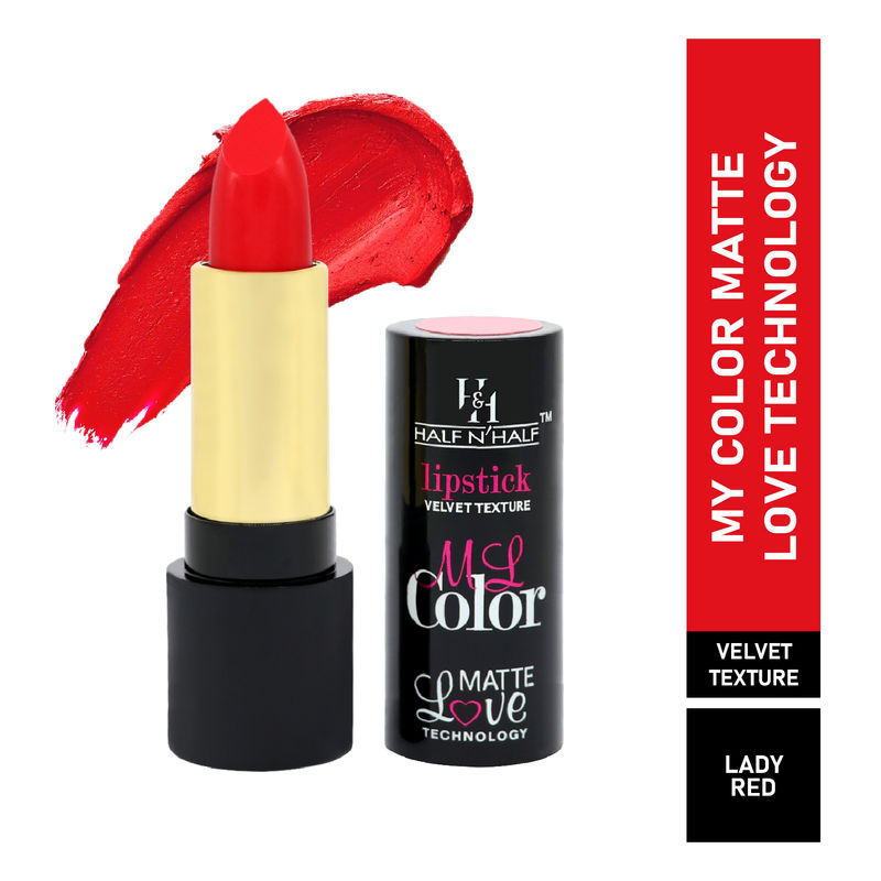 Half N Half Velvet Matte Texture Lipstick My Color - Lady-red