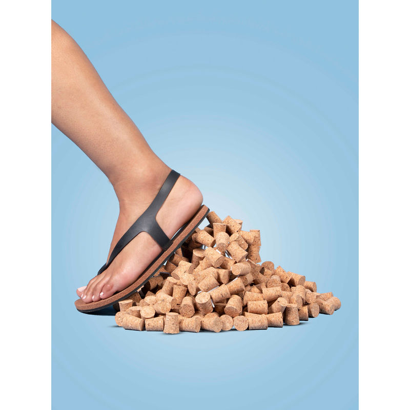 Paaduks Omi Thong-Strap Cork Waterproof Brown Sandals (UK 3)