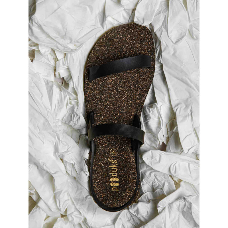 Paaduks Joy Slingback Cork Waterproof Black Sandals (UK 3)