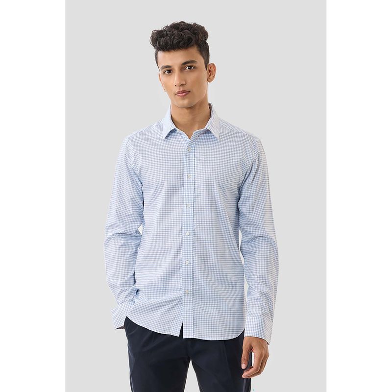 Snitch Men White Checks Casual Shirt (XS)