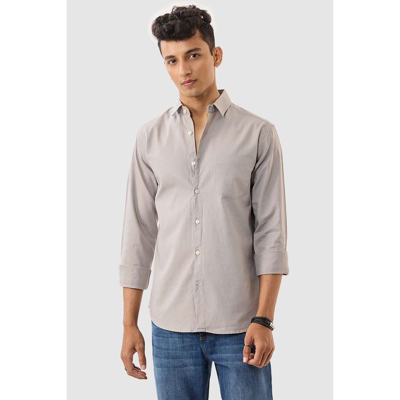 Snitch Men Grey Solid Casual Shirt (XS)