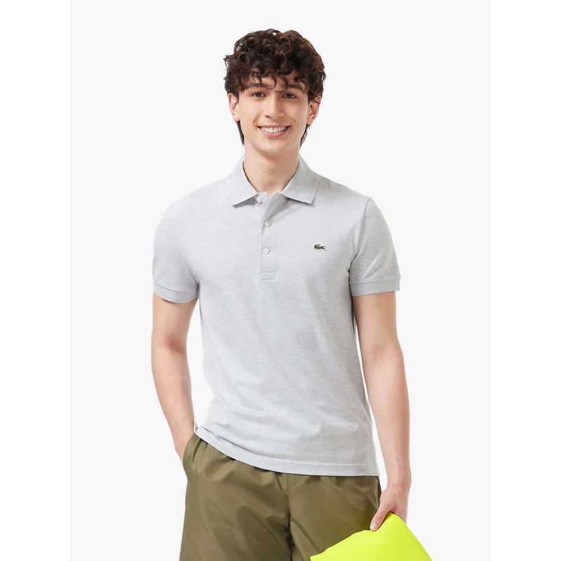 Lacoste Slim Fit Stretch Pique Polo T-Shirt- Grey (S)