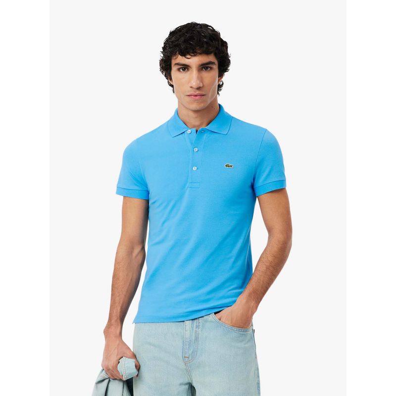 Lacoste Slim Fit Stretch Petit Pique Polo T-Shirt- Blue (S)