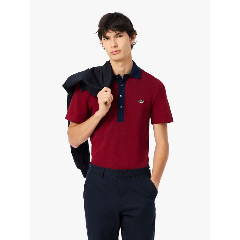 Lacoste Archive Edition Slim Fit Pique Polo T-Shirt- Red (S)