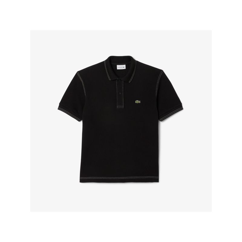 Lacoste Classic Fit L.12.12 Heavy Petit Pique Polo T-Shirt- Black (XL)