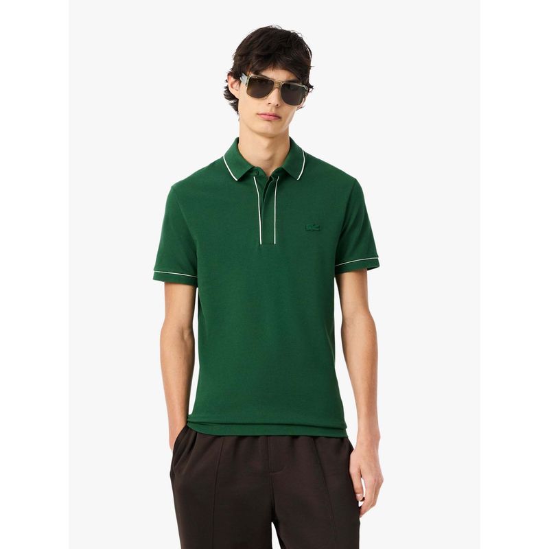 Lacoste Regular Fit Paris Stretch Pique Polo T-Shirt- Green (S)