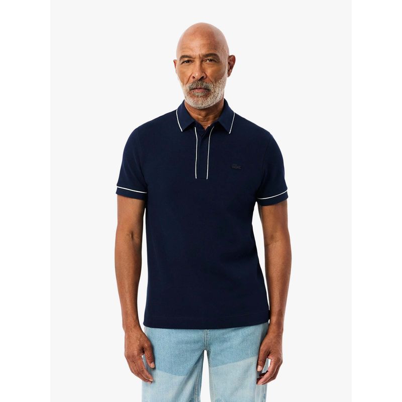 Lacoste Regular Fit Paris Stretch Pique Polo T-Shirt- Navy Blue (S)