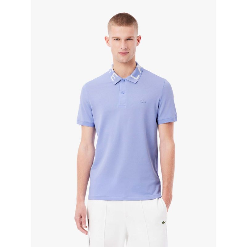Lacoste Slim Fit Jacquard Branded Polo T-Shirt- Purple (XL)