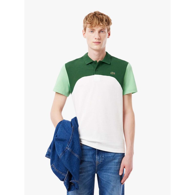 Lacoste Regular Fit L.12.12 Colour-Block Polo T-Shirt- Green (S)