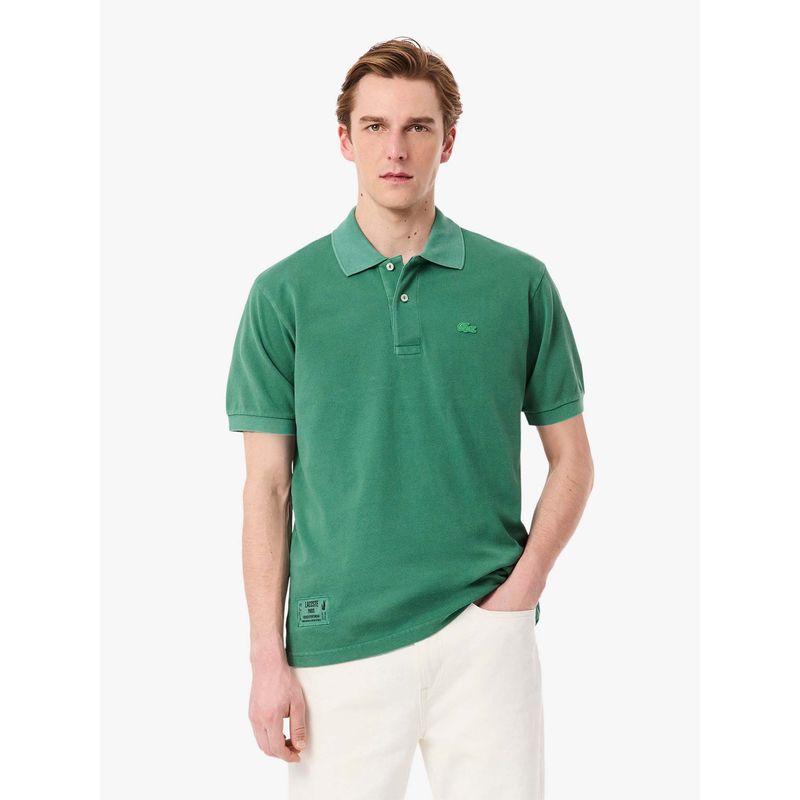 Lacoste Classic Fit L.12.12 Washed Effect Polo T-Shirt- Green (S)