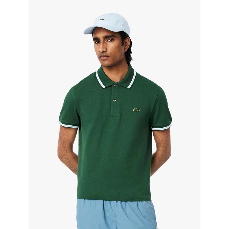 Lacoste Regular Fit Trim Accent L.12.12 Polo T-Shirt- Green (S)