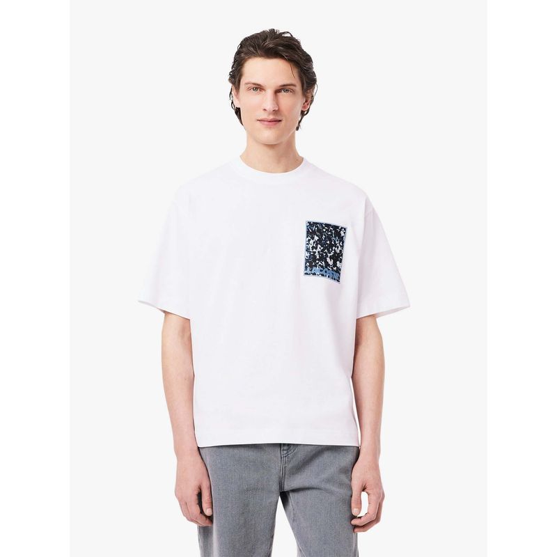 Lacoste Loose Fit Thick T-Shirt- White (L)