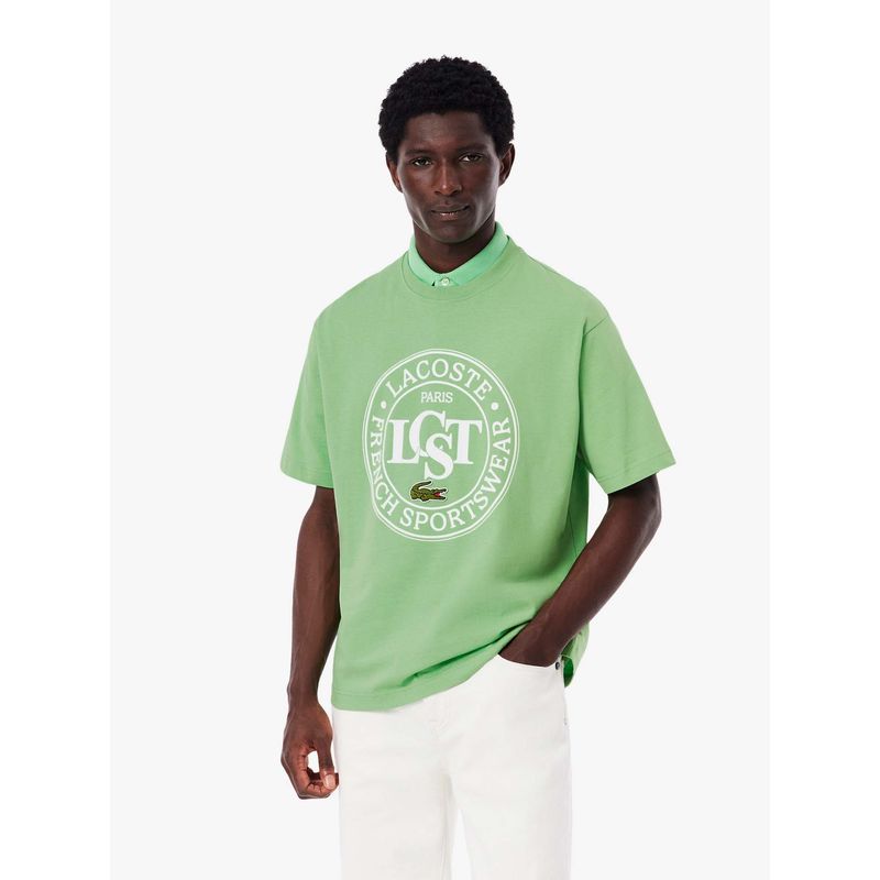 Lacoste Loose Fit Heavy Cotton T-Shirt- Light Green (XL)