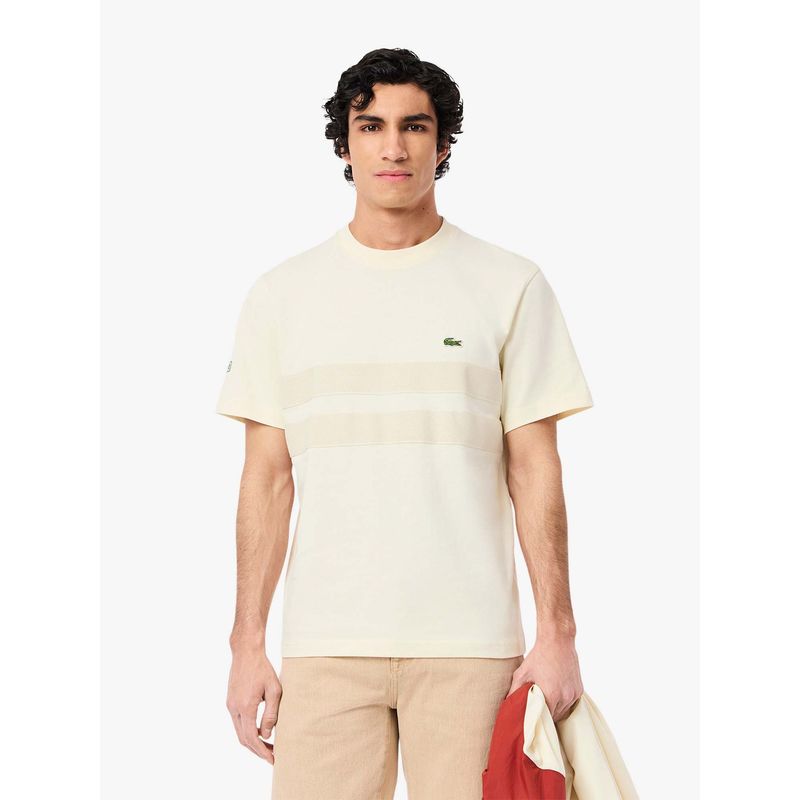 Lacoste Heavy Mesh Band T-Shirt- White (S)