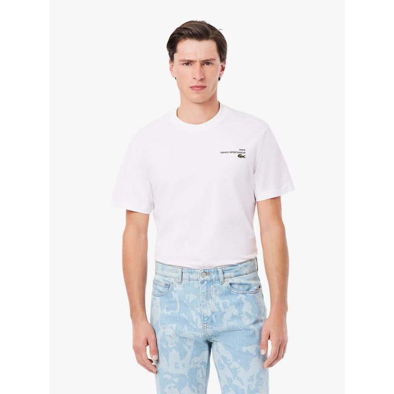 Lacoste Print Motif T-Shirt- White (S)