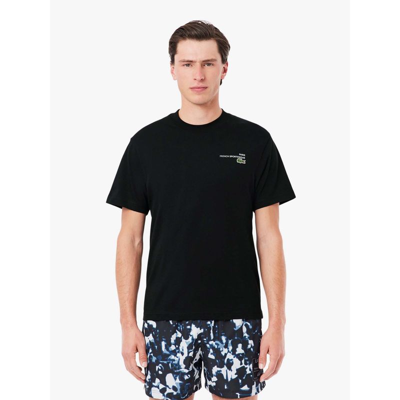 Lacoste Print Motif T-Shirt- Black (S)