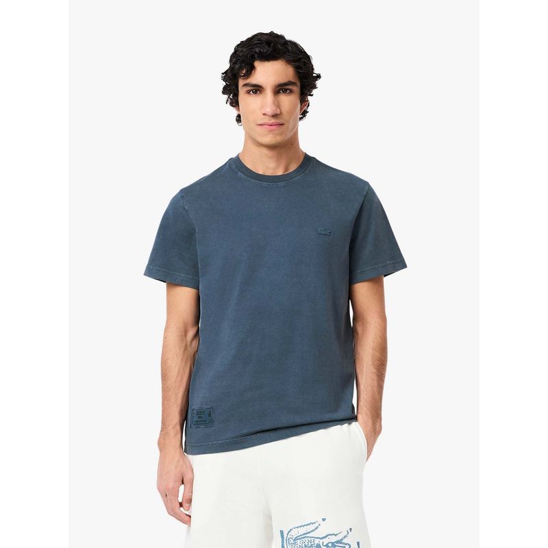 Lacoste Washed Effect Heavy T-Shirt- Blue (S)