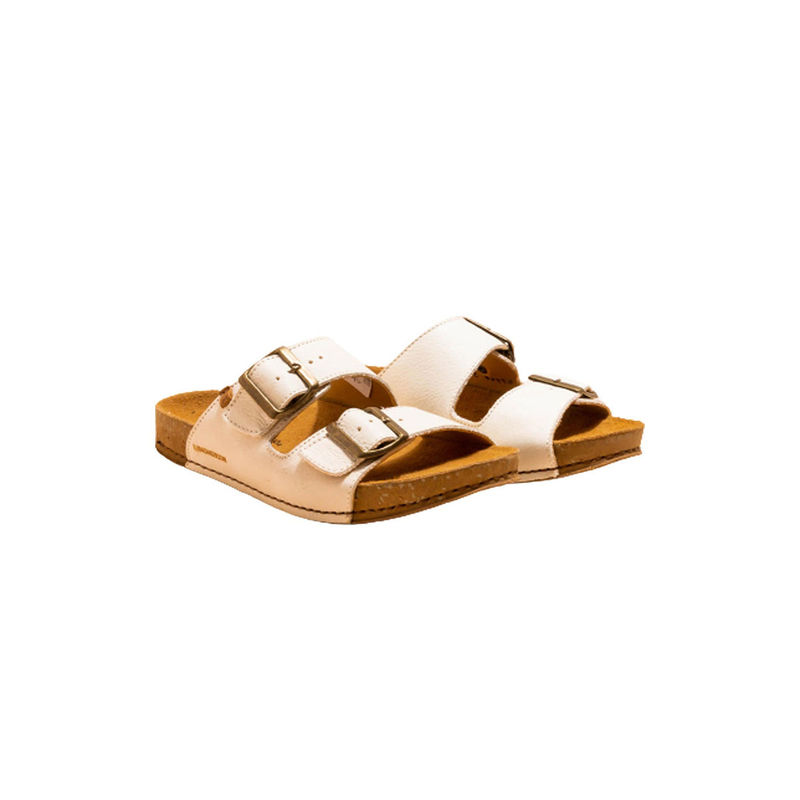 El Naturalista White Embellished Leather Sandals (UK 6)