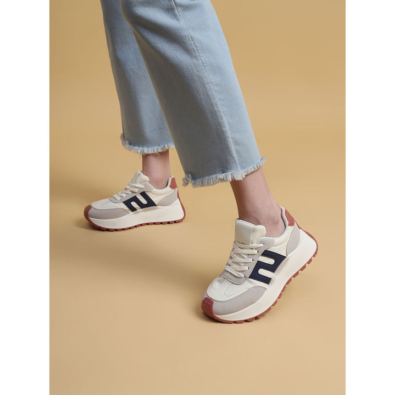 Truffle Collection Navy Blue Solid Casual Sneakers (UK 7)