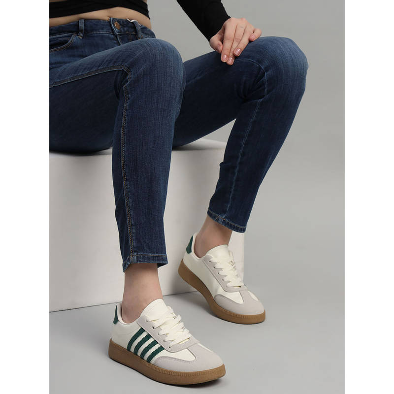 Truffle Collection Off White Solid Casual Sneakers (UK 5)