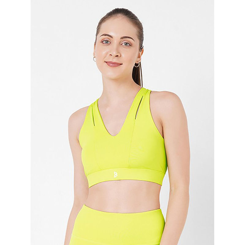 BODD ACTIVE Neon Yellow Cross Back Sports Bra (2XL)