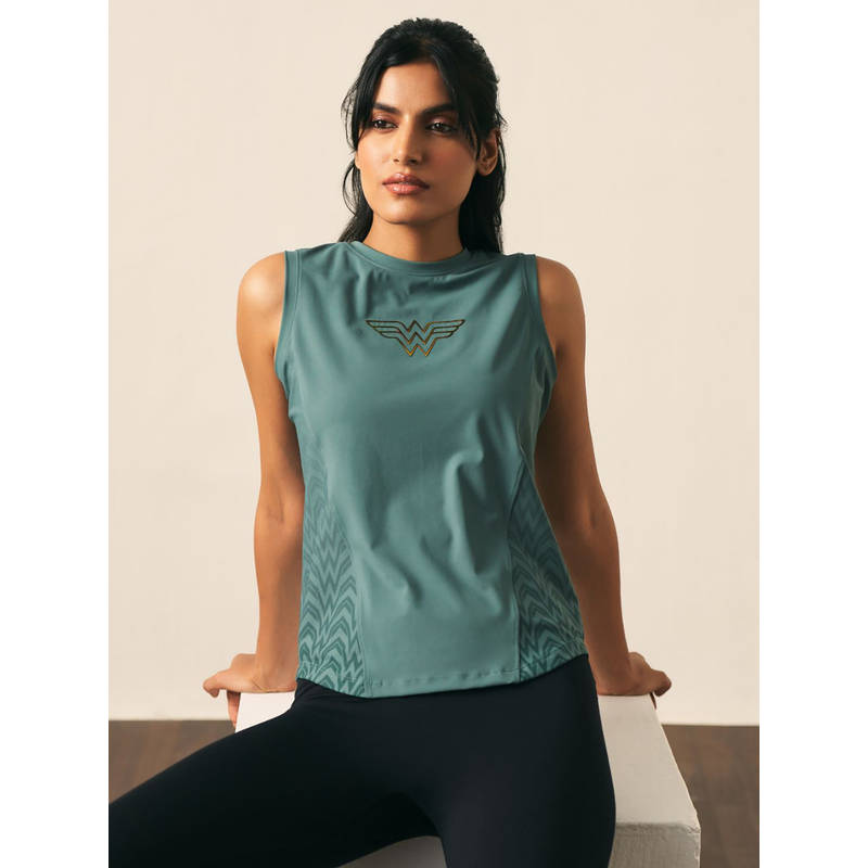 STRCH Solid Regular Fit Sleeveless Round Neck Tank Top (XL)