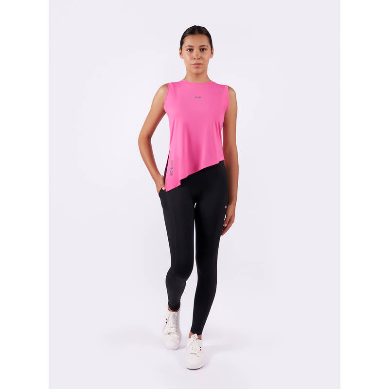 STRCH Play Core Solid Regular Fit Sleeveless Pink Tank Top (2XL)