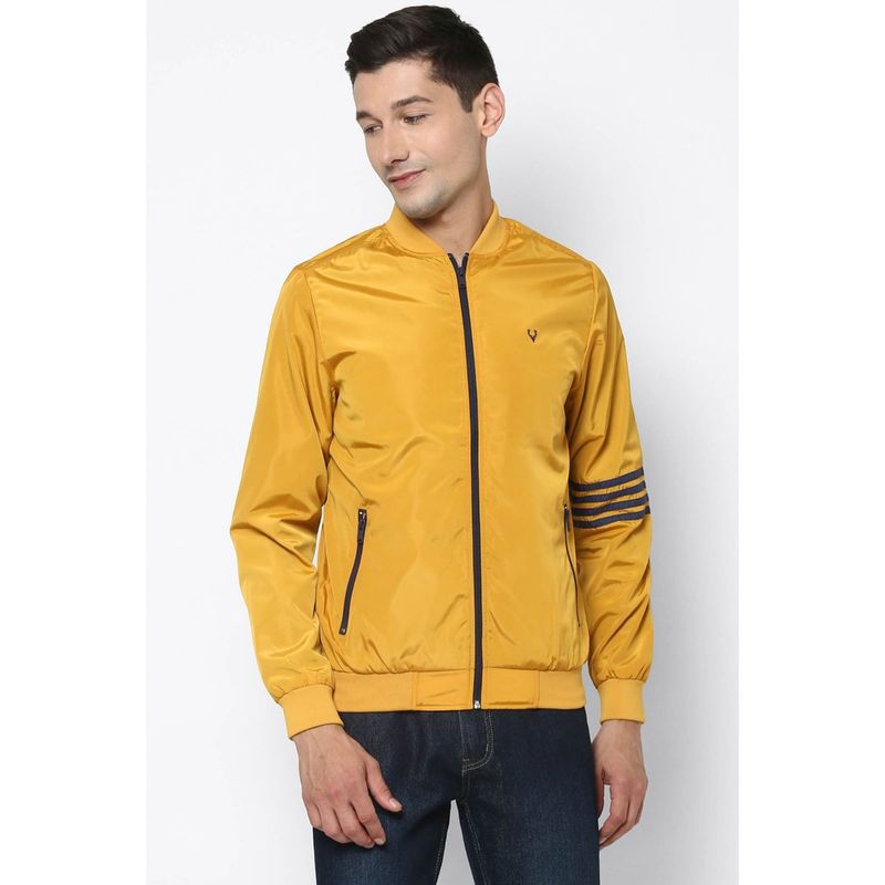 Allen Solly Men Solid Yellow Jacket Buy Allen Solly Men Solid Yellow