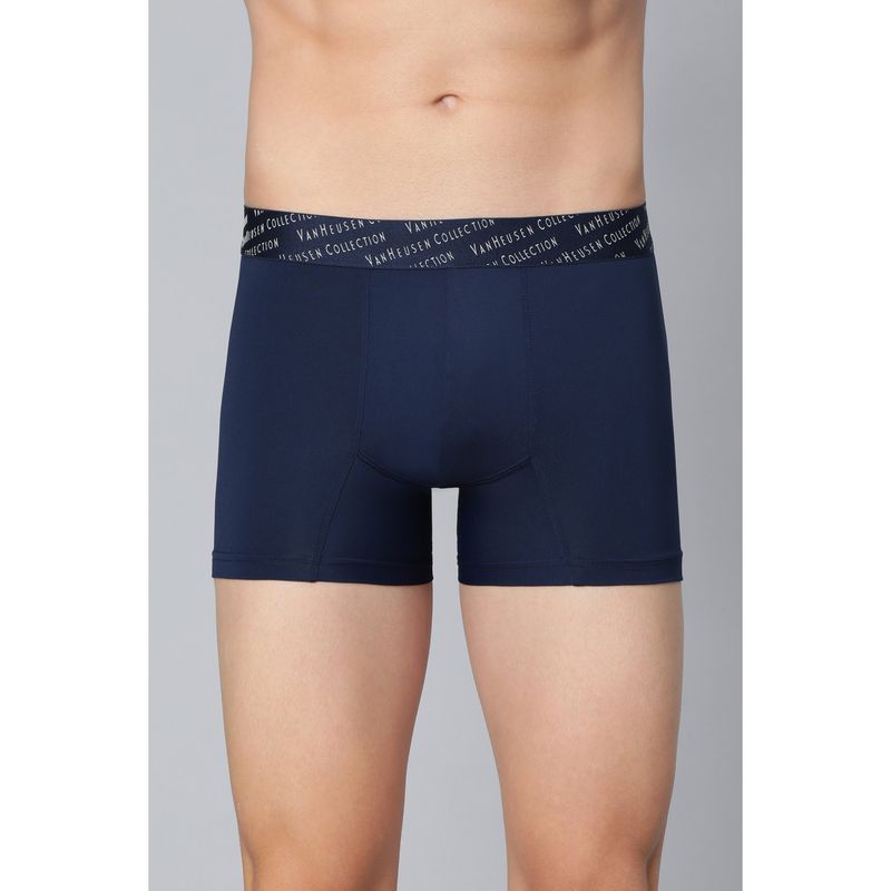 Van Heusen Men 4 Way Stretch & 3D Logo Waistband Tactel Trunks - Dark Navy (XL)