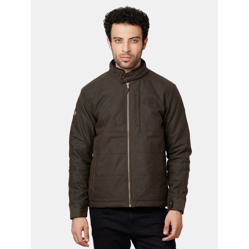Buy Royal Enfield MLG Coated Quilt FL Brown Jacket Online