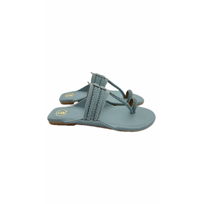 PREET KAUR Women Blue Pastel Flat Kolhapuris (EURO 36)