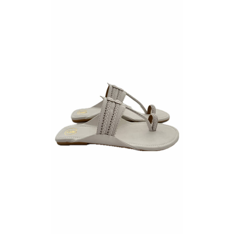 PREET KAUR Women Grey Pastel Flat Kolhapuris (EURO 36)