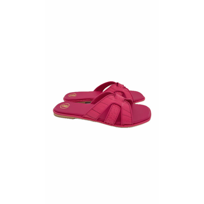 PREET KAUR Women Pink Textured Flats (EURO 36)