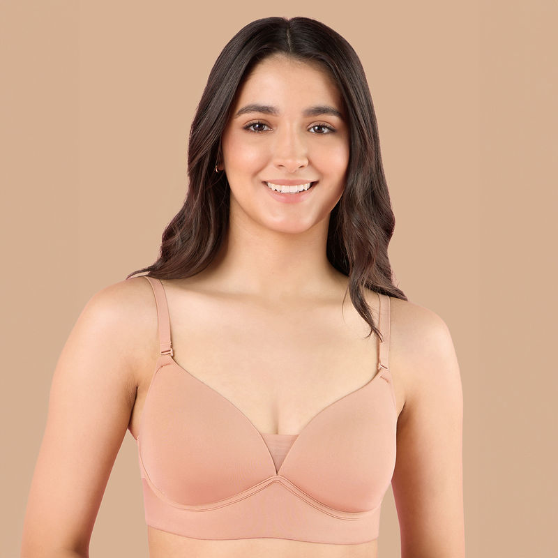 Nykd by Nykaa Adapt360° Lift & Support Padded Non Wired Barely There T-Shirt Bra NYB362 Tan (34C)