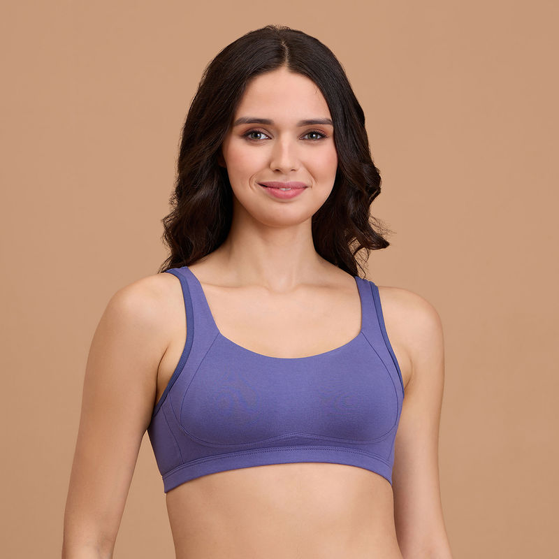 Nykd By Nykaa Cotton Non Padded Non Wired Everyday Comfort Bra-NYB388-D.Purple (L)